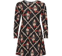 H&F Girls New Women Ladies Halloween Swing Dress Multi Skull Pumpkin Face Bat Print Spider Web Aztec Round Neck Long Sleeve Stretchy Loose Fit Top Plus Size XL XXL XXXL 8 10 12 14 16 18 20 22 24 26