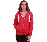 H&F Girls Women Ladies Plain Full Sleeve 2 Pocket Zip Up Plus Size Fleece Hoodie Jacket Cardigan Winter Top Plus Size XL XXL XXXL 8-22 ** 21 Colors ** Fuschia