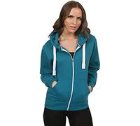 H&F Girls Women Ladies Plain Full Sleeve 2 Pocket Zip Up Plus Size Fleece Hoodie Jacket Cardigan Winter Top Plus Size XL XXL XXXL 8-22 ** 21 Colors ** Teal