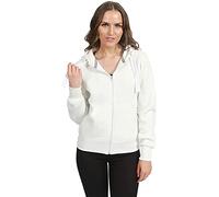 H&F Girls Women Ladies Plain Full Sleeve 2 Pocket Zip Up Plus Size Fleece Hoodie Jacket Cardigan Winter Top Plus Size XL XXL XXXL 8-22 ** 21 Colors ** Cream