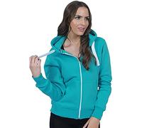 H&F Girls Women Ladies Plain Full Sleeve 2 Pocket Zip Up Plus Size Fleece Hoodie Jacket Cardigan Winter Top Plus Size XL XXL XXXL 8-22 ** 21 Colors ** Turquoise