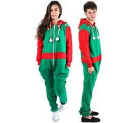 H&F Girls Womens Ladies Aztec Print Hooded Zip Up Zipped Onesie Jumpsuit Plus Size XL XXL XXXL XXXXL XXXXXL 8-22 (3XL, Xmas Elf)