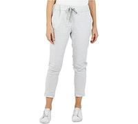 H&F Ladies Italian Crushed Stretch Magic Trousers Women’s Active Yoga High Waist Lagenlook Casual Summer Joggers Pants Drawstrings Belt Running Sweatpants UK 8-22 (20-22, Grey)