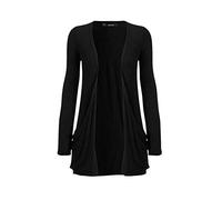 H&F Ladies Long Sleeve Pocket Cardigan Womens Top Sizes 8-22 Black