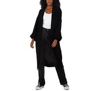 H&F Long Cardigan for Women New Ladies Classic Open Front Boyfriend Balloon Sleeve Chunky Knitted Maxi Longline Floaty, 2 Side Pockets Sweater Plus Size 8-22 Black