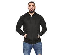 H&F ® Men’s Classic Front Metal Zip Hooded Sweatshirt Jumper Plain Front Open Hoodie and 2 Side Pocket Size- S M L XL (Black, L)