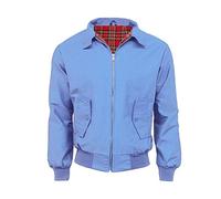 H&F® Men's Long Sleeve Vintage Classic Retro Style MOD Scooter Full Metal Zip Up Tartan Lining Micro Fleece Bomber Harrington Jacket with Multi-Pockets Causal Winter Windbreaker Warm Coat Size- S-5XL