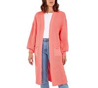 H&F ® New Women Ladies Knitted Balloon Sleeve Long Maxi Cardigan 2 Pockets Chunky Knitted Open Drape Boyfriend Lose Baggy Fit Cardigan Warm Winter Wear One Size (Coral, OneSize)