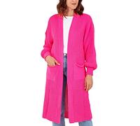 H&F ® New Women Ladies Knitted Balloon Sleeve Long Maxi Cardigan 2 Pockets Chunky Knitted Open Drape Boyfriend Lose Baggy Fit Cardigan Warm Winter Wear One Size (Hot Pink, OneSize)