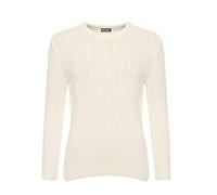 H&F ® New Women's Ladies Chunky Cable Knitted Long Sleeve Crew Neck Jumper Warm Winter Wear Jumper Sweater Top Size 16-18 18-20 22-24 (Cream, 16-18)