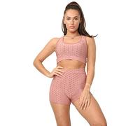H&F Women Honeycomb Anti Cellulite Waffle Leggings, High Waist Yoga Pants Bubble Textured, Scrunch/Ruched Butt Lift Running Tights