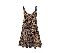 H&F ® Women Ladies Sleeveless Cami Printed Flared Swing Dress Leopard,Skull Rose,Red Tartan, Big Aztec, Army Print Dress Top, Size 8-10 12-14 16-18 20-22 24-26(12-14)