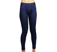 H&F Women’s Denim Look Stretchy Jeggings Elasticated Waist Jeans Legging Ladies Summer Fashion Full Length Slim Fit Jeggings Plus Size UK (S-5XL) (UK, Alpha, XXL, 3XL, Regular, Regular, Denim Blue)