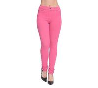 H&F Women’s Plain Skinny Jeggings for Women UK Mid Waist Stretch Fit Jeans Denim Legging Trousers with Pockets (as8, Numeric, Numeric_12, Regular, Regular, Fuchsia)