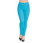 H&F Women’s Plain Skinny Jeggings for Women UK Mid Waist Stretch Fit Jeans Denim Legging Trousers with Pockets (as8, Numeric, Numeric_8, Regular, Regular, Turquoise)