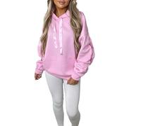 H&F Women’s Ruched Sleeve Silk Ribbon Hoodie Oversized Soft Fleece Warm Cosy Loose Fit Stretchy Sweatshirts Hoodies Winter Tops Size 8-22 (UK, Numeric, 8, 10, Regular, Regular, Baby Pink)