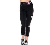 H&F Women's Floral and Leopard Print Side Panel Leggings Non-See-Through Yoga Pants Stretch Running Pants for Gym, Cycling Tights Slim Fit Body Shaper Pants (Lilly Floral, L-XL)