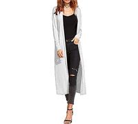 H&F Women's Ladies Long Sleeve Maxi Length Boyfriend Cardigan Floaty Duster Coat Flared Blazer Causal Winter Wear Plus Size 8-22 (8-10, White)