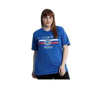 H&F ® Women's Ladies Short Sleeve Round Neck New York L’More Paris 78 T-Shirt Soft & Comfortable Casual Wear Top Size 14 16 18 20 22 24 26 28 Royal Blue