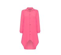 H&F Women's Plus Batwing Shirt Dress Long Sleeve Dip Hem Hi Lo Button Collar Ladies 16-26 (Cerise, 16-18)