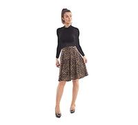 H&F ® Womens Plus Size Plain Flared Elastic Waist Ladies Short Skater Skirt - Sizes 14-28 (Leopard, 26-28)