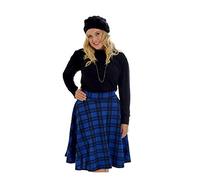 H&F ® Womens Plus Size Plain Flared Elastic Waist Ladies Short Skater Skirt - Sizes 14-28 (Royal Tartan, 20)