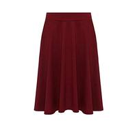 H&F ® Womens Plus Size Plain Flared Elastic Waist Ladies Short Skater Skirt - Sizes 14-28 (Wine, 20)