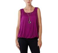 H&F Women's Purple Solid Sleeveless Bubble Top Loose Fit Elasticated Waist Stretch Summer Jersey Swing Camisole Size 16-26