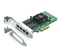 H!Fiber.com 1.25G NIC,Quad RJ45 ports,Ethernet network card,1.25GbE CNA,SPEC equal to I350-T4,with Intel I350 Chip,support Windows Server/Linux/VMware (not support X11, MAC)