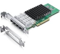 H!Fiber.com 10G NIC,Quad SFP+,10GbE Ethernet network card,SPEC compatible to X710-DA4,with Intel XL710-BM1 Chip,support Windows Server/Linux/VMware (not support X11, MAC)