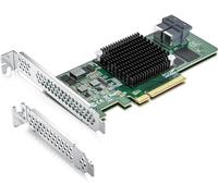 H!Fiber.com 12G Internal PCIe Controller Card, 8 Ports 12Gb/s SATA+SAS HBA Card, Broadcom's SAS 3008 Chip, PCI Express 3.0 X8, 2X Mini SAS SFF-8643 Ports, Same as SAS 9300-8I with Low Profile Bracket