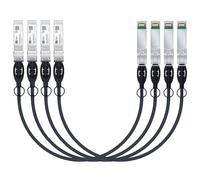 H!Fiber.com 4pack 10Gb/s SFP+ DAC cable, 0.5m (1.6ft), 10GBase-CU passive direct copper Twinax SFP+ cable, for Cisco SFP-H10GB-CU0.5M, Ubiquiti,Netgear and Other Open Switches and NIC