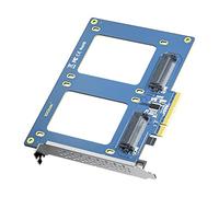 H!Fiber.com Dual U.2 SSD to PCIe3.0 X8 Adapter without PCIe bifurcation bunction, support 2 x U.2 SSD or soft raid (PCIe Bifurcation Motherboard is Required)