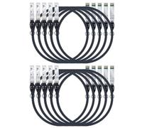 H!Fiber.com Pack of 10, 10Gb/s SFP+ DAC Cable, 2 Metre (6.6 ft), 10GBase-CU Passive Direct Copper Twinax SFP+ Cable for Cisco SFP-H10GB-CU2M, Ubiquiti, Netgear, and Other Open Switches and NIC