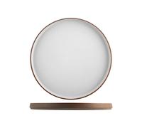 H&H 4 Plates Ares in Porcelain Brown Externally and Gray 27 cm