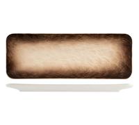 H&h 6 Dishes Eclipse Rectangular Porcelain Decorated To Relief From Brown