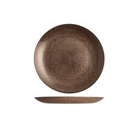 H&H 6 Fruit Plates Regent in Glass Glitter Effect Bronze Color 21.5 cm