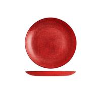 H&H 6 Fruit Plates Regent in Glass Glitter Effect Red Color 21.5 cm