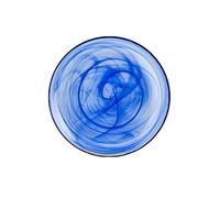 H&H Alabastro Set of 6 Deep Plates, Glass, 21 cm, Cobalt Blue, 21x21x4 cm