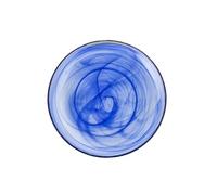 H&H Alabastro Set of 6 Fruit Plates, Glass, 21 cm, Cobalt Blue, 21x21x2 cm