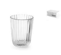 H&H 6 Glasses Emily in Transparent Striped Glass 240 cc