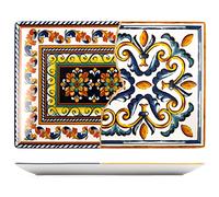 H&H 833762 Positano Rectangular Plate, Stoneware, 34x22 cm