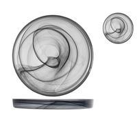 H&H alabastro Glass Flat Plates Set of 6 Black cm 28×2.5 h