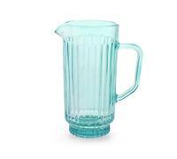 H&H Athena Jug In Worked Glass Blue 1L