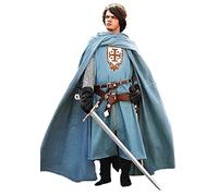 H H C Kingdom Of Heaven Medieval knight Of jerusalem Tunic & Cloak Multicolored Cosplay Renaissance Size(S-6XL), Sky Blue, 3XL