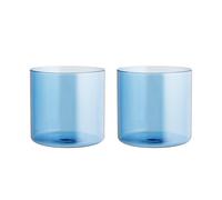 H&H Confezioni 2 Daylight Blue Borosilicate Glass Tumblers Cl 33