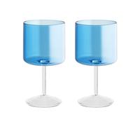 H&H Confezioni 2 Daylight Glass Cup Blue Borosilicate 23 cl