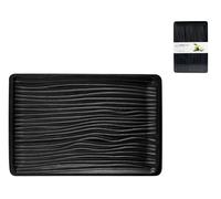 H&h Cutting Board In Black Bamboo Wood, 33x22x1.8cm