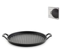 H&H Enamel Cast Iron Steak Pan With Round Handles Black 31 Cm