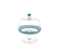 H&H Glass Stand With Dome Blue Diameter 18Cm Height 22 Vases For Table